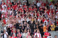 Stimmung im Block: Fans & Ultras des HFC zu Gast im Stadion der Freundschaft in Cottbus
