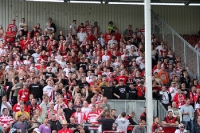 Stimmung im Block: Fans & Ultras des HFC zu Gast im Stadion der Freundschaft in Cottbus