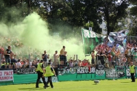 Grüner Rauch im Block von Hannover 96