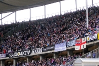 Fans des FC Erzgebirge Aue im Berliner Olympiastadion bei Hertha BSC