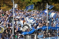 Karlsruher Support im Babelsberger Karl-Liebknecht-Stadion