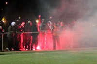 Bengalische Fackel beim Berliner Pokalspiel BFC Dynamo - Sparta Lichtenberg