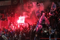Freudenfeuer im Block des TSV 1860 München beim 1:0 beim 1. FC Union Berlin