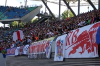 Anhänger von RB Leipzig beim Duell gegen den 1. FC Lok