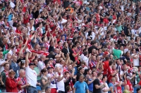 Fans von RB Leipzig beim Duell gegen Lok