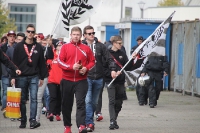 Leipzig Fans auf dem Weg zum Bochumer Gästeblock