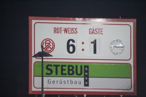 Anzeigetafel 6:1 Rot-Weiss Essen vs. Wuppertaler SV 25-11-2020