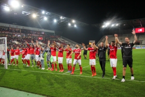Rot-Weiss Essen Jubel nach Sieg über VfB Homberg 10-09-2021 Spielfotos