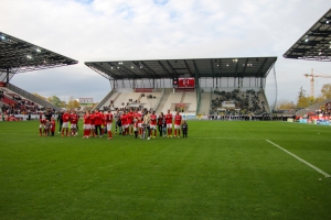 Rot-Weiss Essen Jubel über Sieg gegen Aachen 30-10-2021