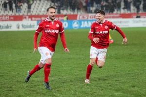 Marius Kleinsorge Torjubel Rot-Weiss Essen vs. 1. FC Köln U21 Spielfotos 01-04-2022