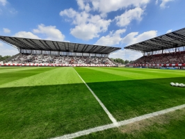 Stadion an der Hafenstraße vor dem Saisonfinale Rot-Weiss Essen vs. Rot Weiss Ahlen Spielfotos 14.05.2022