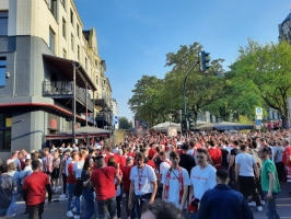 Rot-Weiss Essen Fanmarsch nach dem Aufstieg in die 3. Liga 14.05.2022