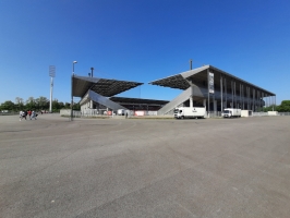 Stadion an der Hafenstraße vor dem Saisonfinale Rot-Weiss Essen vs. Rot Weiss Ahlen Spielfotos 14.05.2022