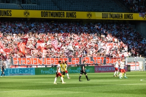 RWE Banner Stadionverbotler BVB U23 vs. Rot-Weiss Essen 13.08.2022