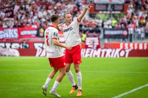 Felix Bastians Torjubel Rot-Weiss Essen vs. FC Ingolstadt 04 Spielfotos 20.08.2022