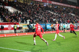 Leonardo Vonic Torjubel 3:2 Rot-Weiss Essen vs. Hallescher FC Spielfotos 19.12.2023