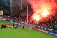 RWE Fans feiern Pokalsieg 2012 mit Pyro