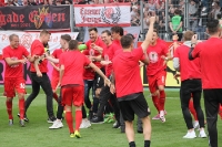 RWE Fans und Mannschaft feiern Pokalsieg 2016