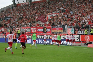 RWE Torjubel zum Siegtreffer gegen Köln 11. August 2019