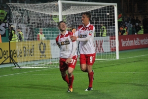 Torjubel Benjamin Baier gegen Mönchengladbach DFB Pokal
