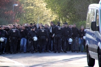 Oberhausener Fans Marsch zum Wuppertaler Stadion