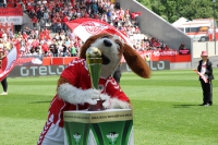 RWO Maskottchen Underdog mit Pokal