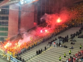 Dresden Fans Support in Kaiserslautern Relegation 2. Bundesliga