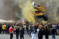 Dynamo Dresden Fanmarsch zum Rostock-Spiel