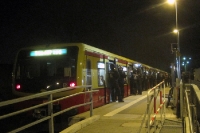 Fans von Dynamo Dresden auf dem Weg nach Spindlersfeld