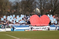 Choreographie der Ultras / Fans des SV Babelsberg beim Heimspiel gegen den FC Carl Zeiss Jena