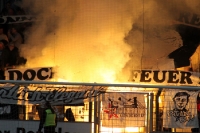 Pyro-Aktion im Block O beim Spiel gegen Rostock