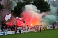 Reichlich Pyrotechnik beim Spiel Babelsberg 03 vs. FC St. Pauli