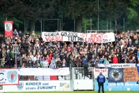 Spruchband vor dem Anpfiff, Babelsberg 03 vs. FC St. Pauli