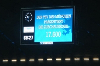 Anzeigetafel beim Heimspiel des TSV 1860 München