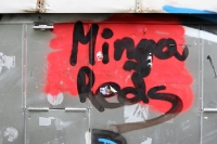 Graffiti der Minga Reds am Grünwalder Stadion in München