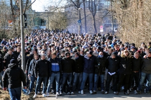 Marsch der 1860-Fans in Nürnberg