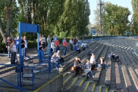 Fans des FC Stahl Brandenburg im Stadion der Freundschaft in Frankfurt / Oder