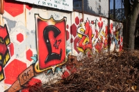 Graffiti vor der 	HOWOGE-Arena „Hans Zoschke“ in Berlin-Lichtenberg