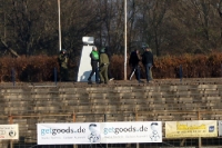 Laufereien und Festnahmen auf der Gegenseite des Stadions der Freundschaft in Frankfurt / Oder