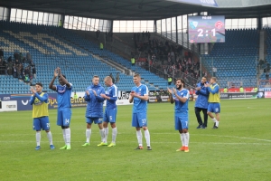 Bochum Fans, Spieler feiern Sieg gegen Würzburg
