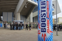 Booster Werbung vor Gästeblock gegen RB Leipzig