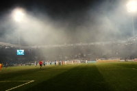 Ruhrstadion im Rauch