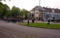 VfL Fans warten auf die Wattenscheider nach dem Spiel