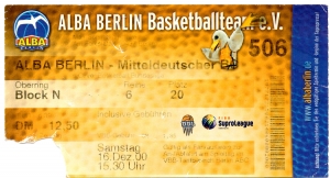 Eintrittskarte Alba Berlin vs. Mitteldeutscher BC
