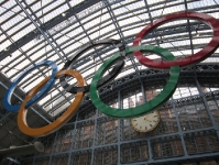 Olympische Ringe Bahnhof St. Pancras
