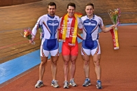 Wächter, Engler und Marc Schröder bei der Gesamtsiegerehrung Sprint