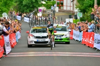 Judith Arndt als Siegerin beim Straßenrennen der Rad-DM 2012 in Grimma