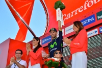 Alejandro Valverde bei der Siegerehrung, Vuelta 2014
