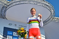 Amalie Dideriksen bei der Siegerehrung, WM 2014