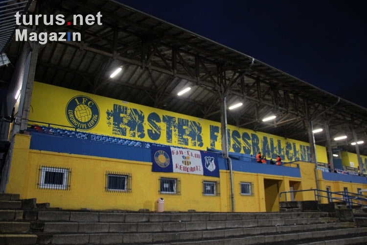 Willkommen beim 1. FC Lokomotive im Bruno-Plache-Stadion in Probstheida